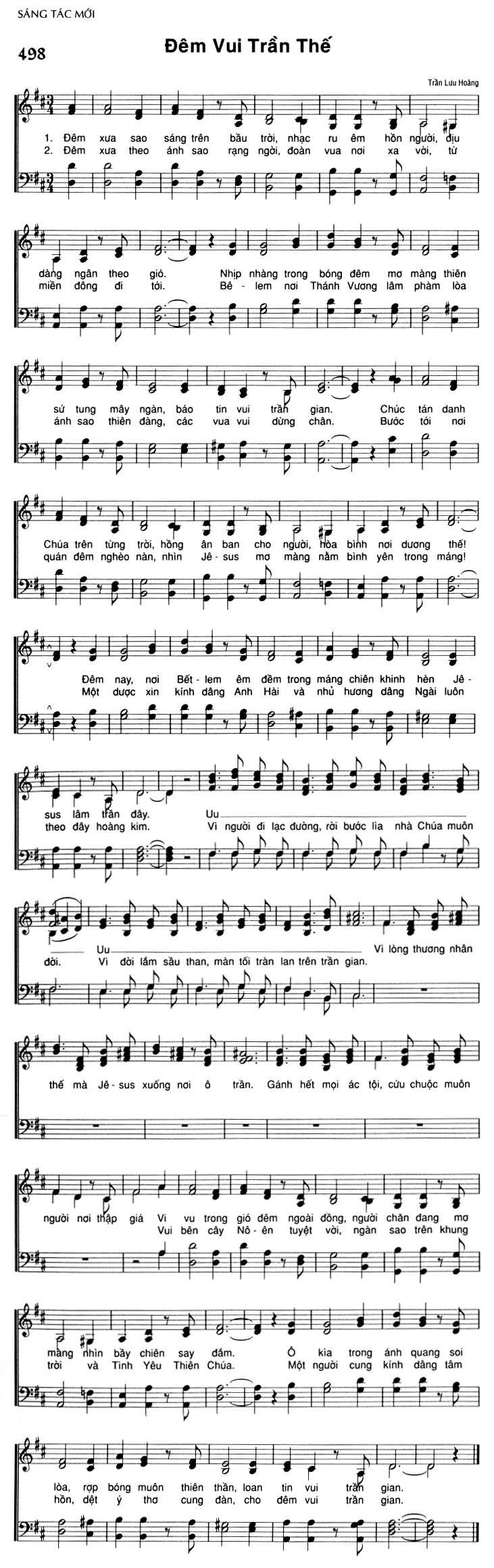 Sheet nhạc Đêm Vui Trần Thế